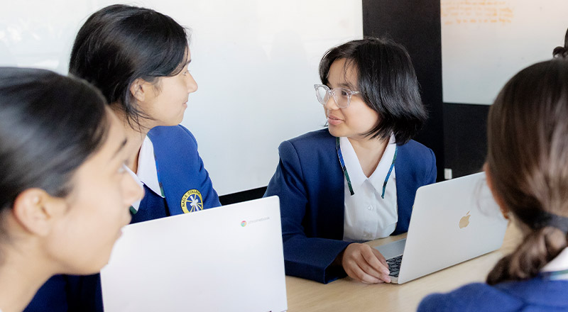 Nagle Catholic College South Blacktown students using laptops