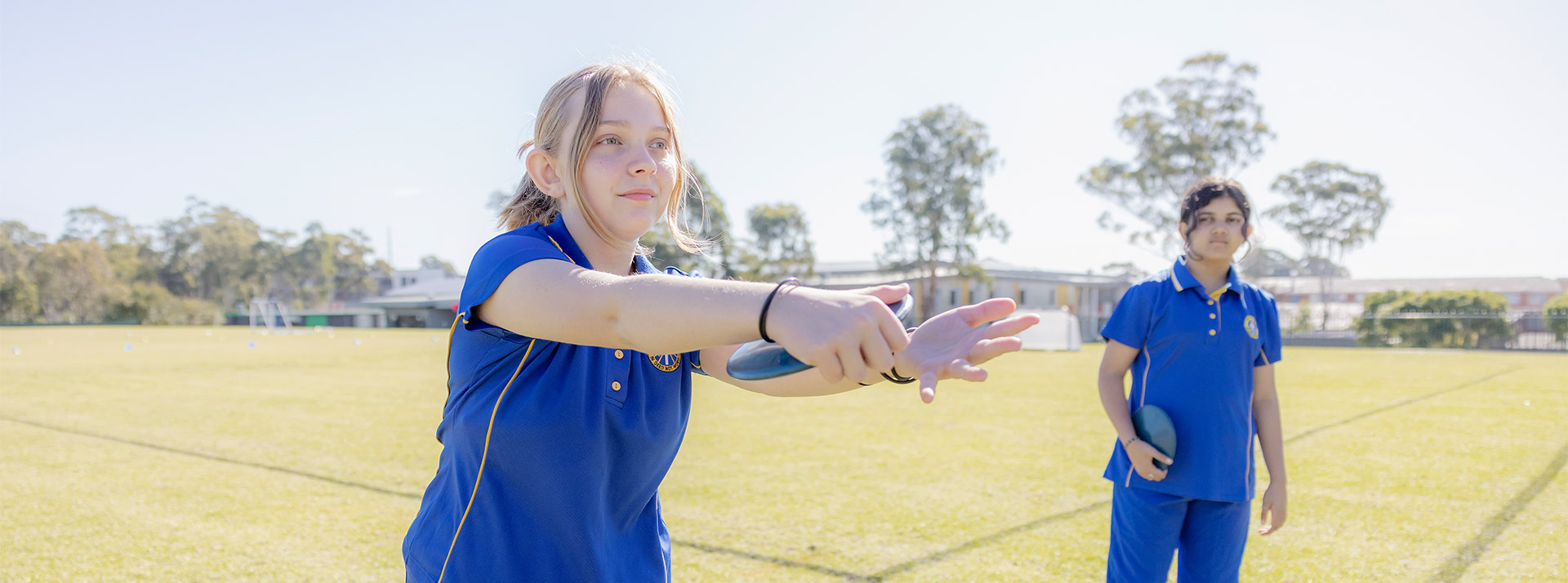Nagle Catholic College South Blacktown students practicing discus