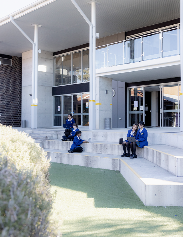 Students sitting in Nagle Catholic College South Blacktown campus