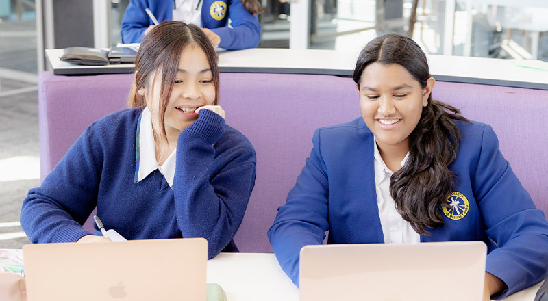 Nagle Catholic College South Blacktown students on laptop