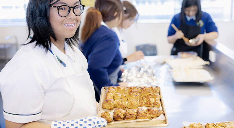 Nagle Catholic College South Blacktown students in kitchen