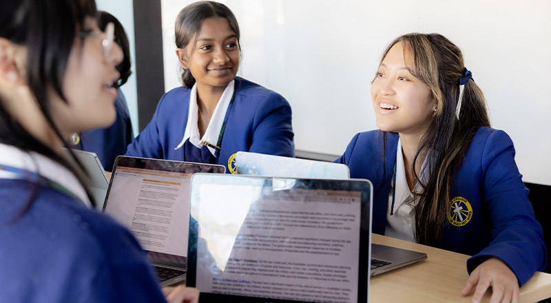 Nagle Catholic College South Blacktown students in library