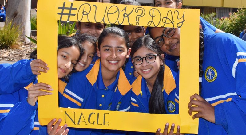 Nagle Catholic College South Blacktown students celebrating RUOK day