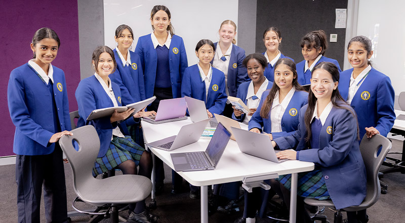 Nagle Catholic College South Blacktown students in library