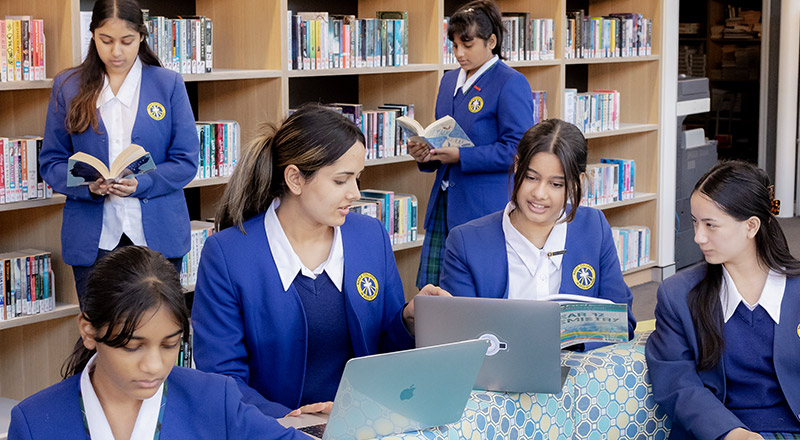 Nagle Catholic College South Blacktown students in library