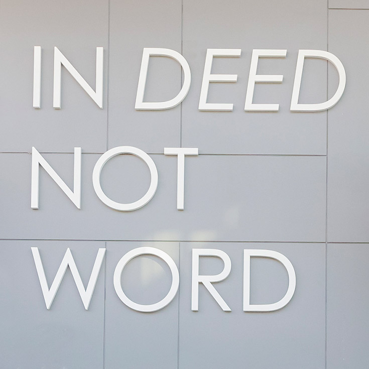 Nagle Catholic College South Blacktown mural In Deed Not Word
