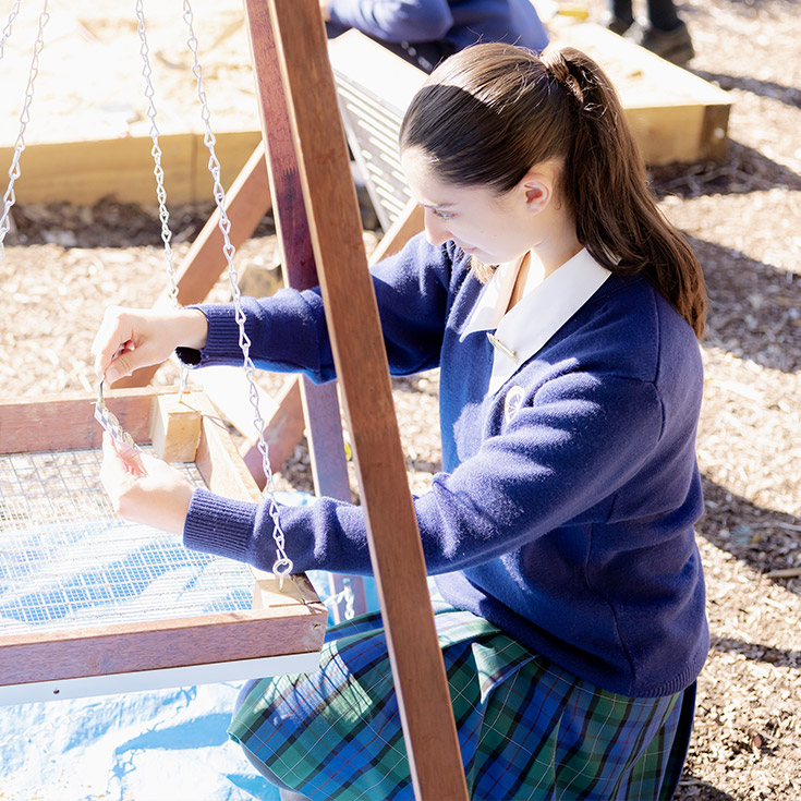 Nagle Catholic College South Blacktown student practicing archaeology