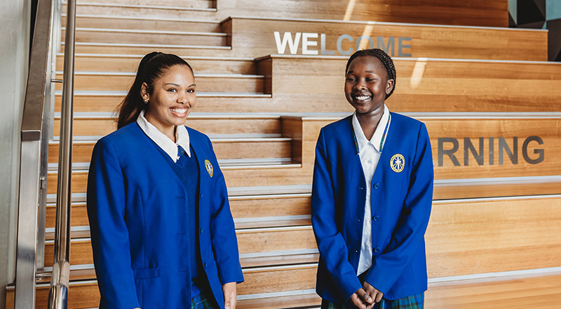 Two students in the Nagle Catholic College South Blacktown learning area